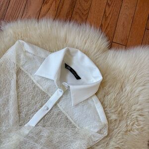 Zara Lace Button Up Top